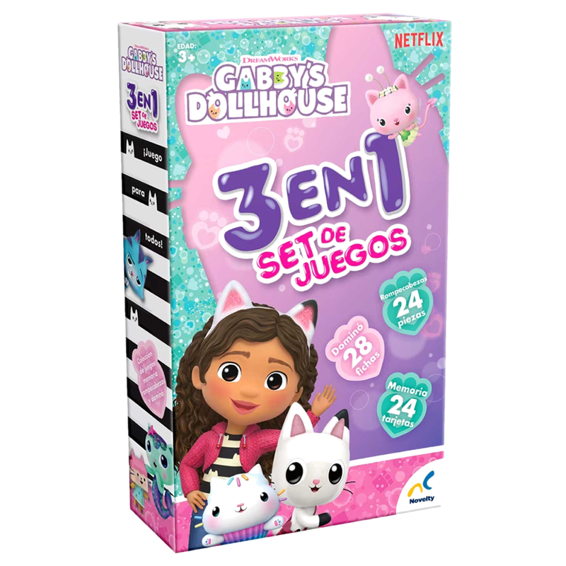 Juego Novelty Jca4071 Gabby Dollhouse 3en 1