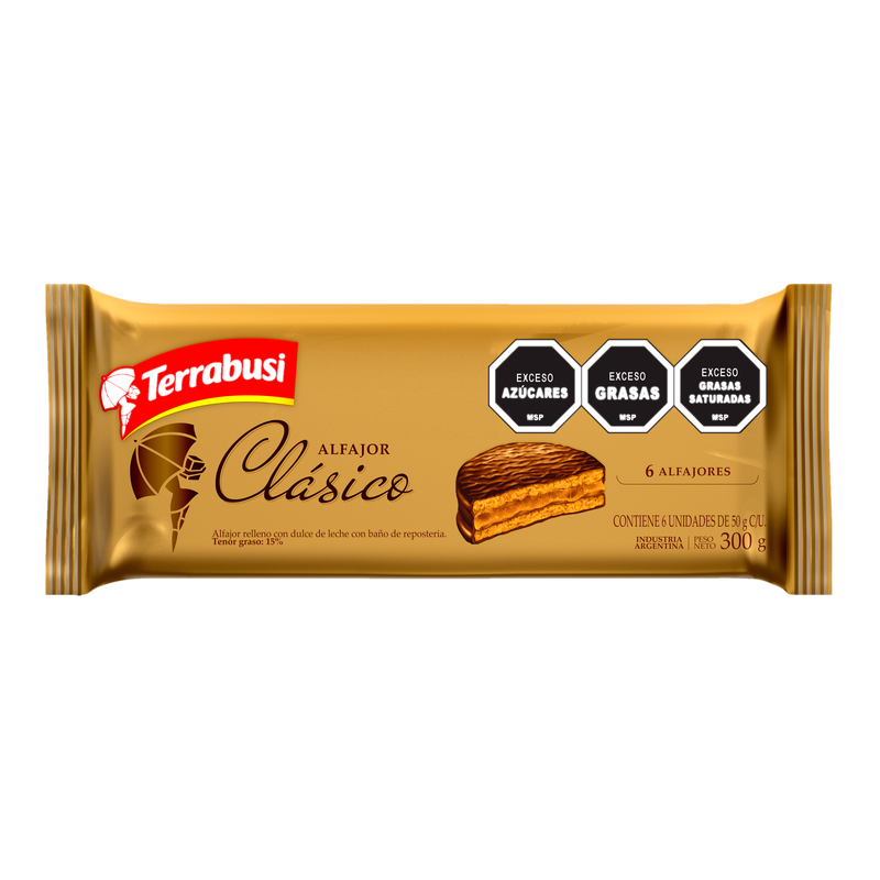 Alfajor Clásico Terrabusi 6 Unidades 50 G
