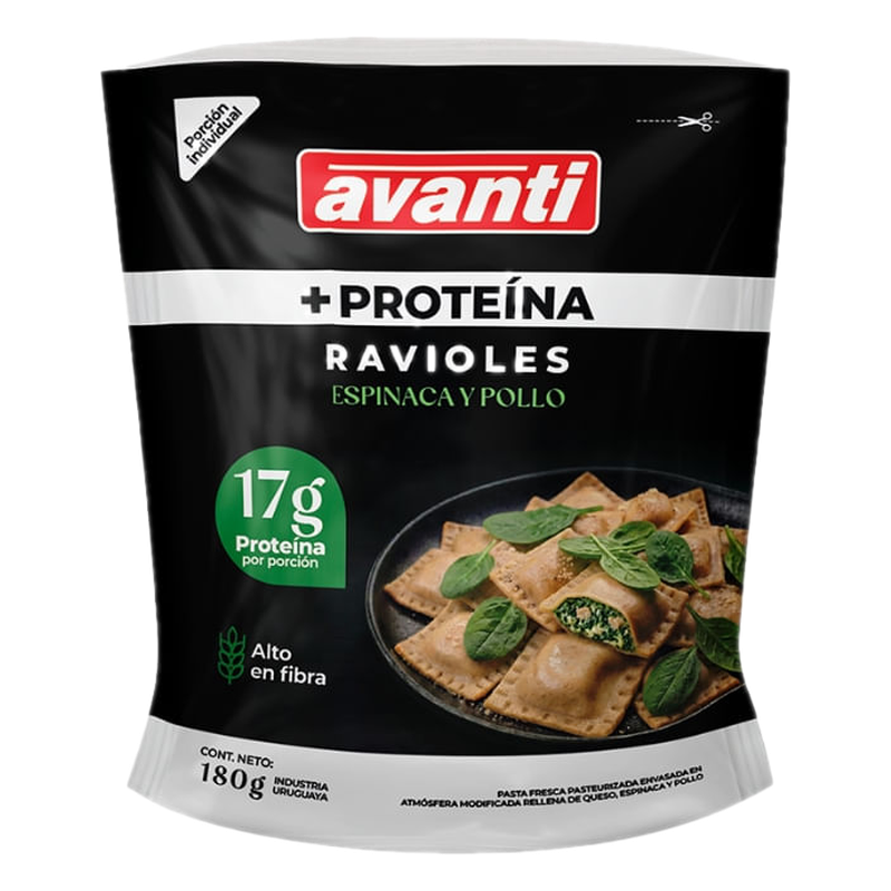 Ravioles Avanti Proteina Espinaca Y Pollo 180 G