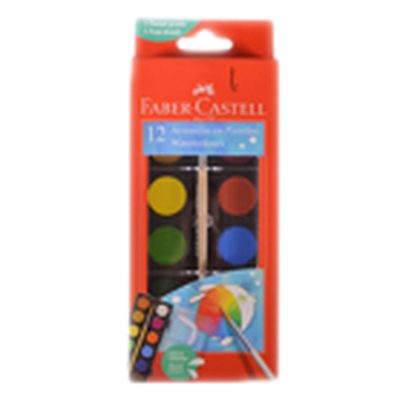 Acuarela Faber Castell 12 Colores + Pincel