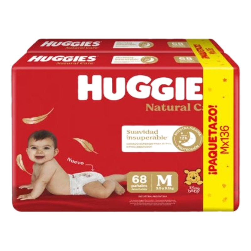 Pañales Huggies Supreme Care Xtra-care Talle M/2 136 Unidades
