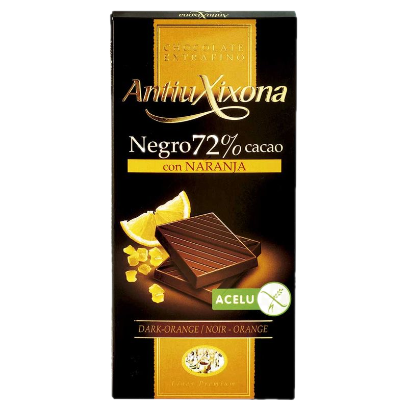 Chocolate Antiu Xixona Negro 72% Con Naranja 100 G