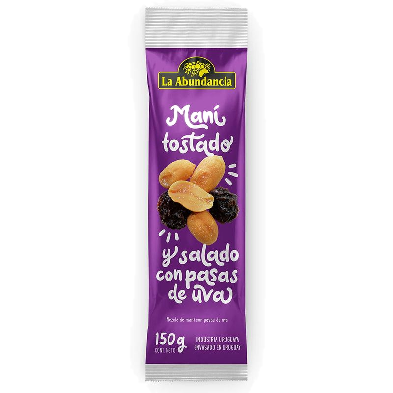 Maní Frito Y Salado Con Pasas La Abundancia 150 G