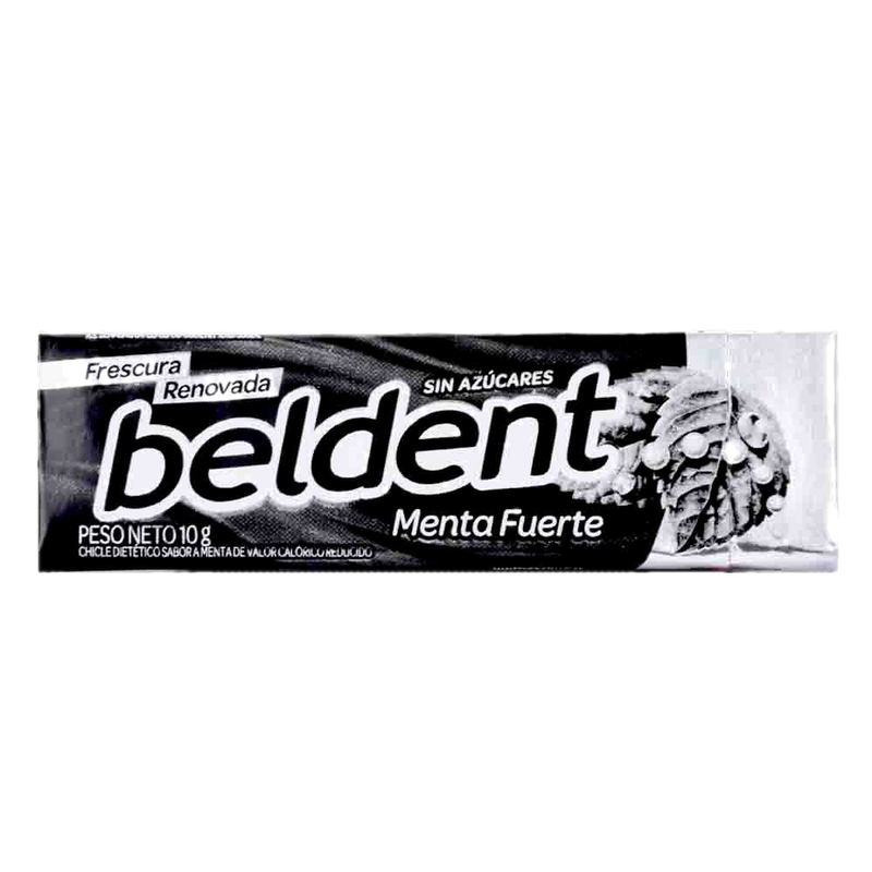 Chicle Sin Azúcar Beldent Menta Fuerte 10 G