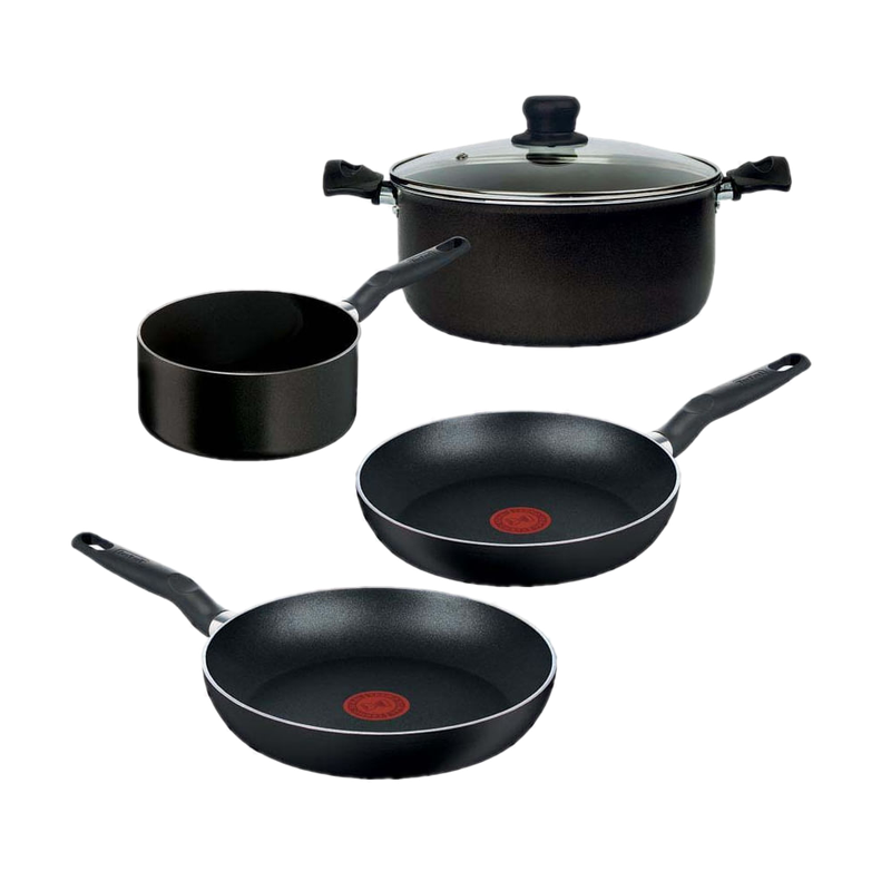 Batería De Cocina Vital Black Antiadherente 5 Piezas Tefal