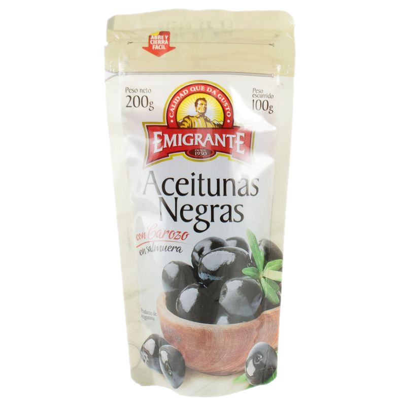 Aceitunas Negras Con Carozo Emigrante 100 G