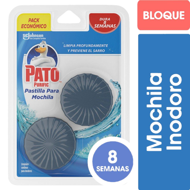 Bloque Inodoro Pato Purific Mochila 2 Unidades