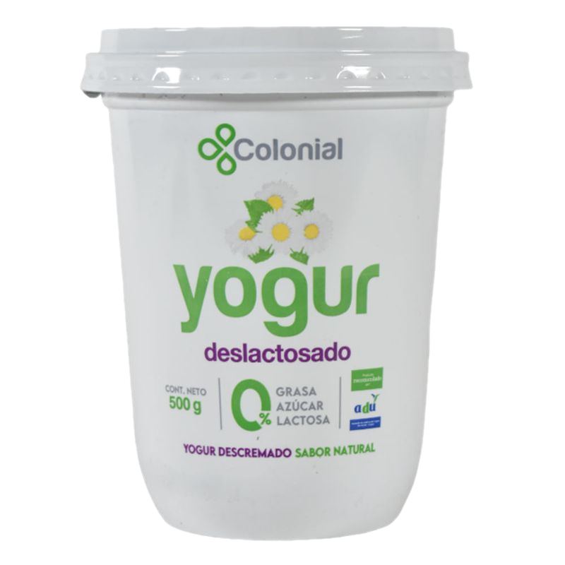 Yogur Colonial Light Deslactosado Natural 500 G