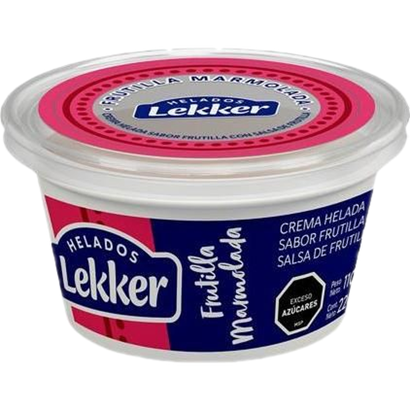 Helado Lekker Sabor Frutilla Con Salsa De Frutilla 220 Ml