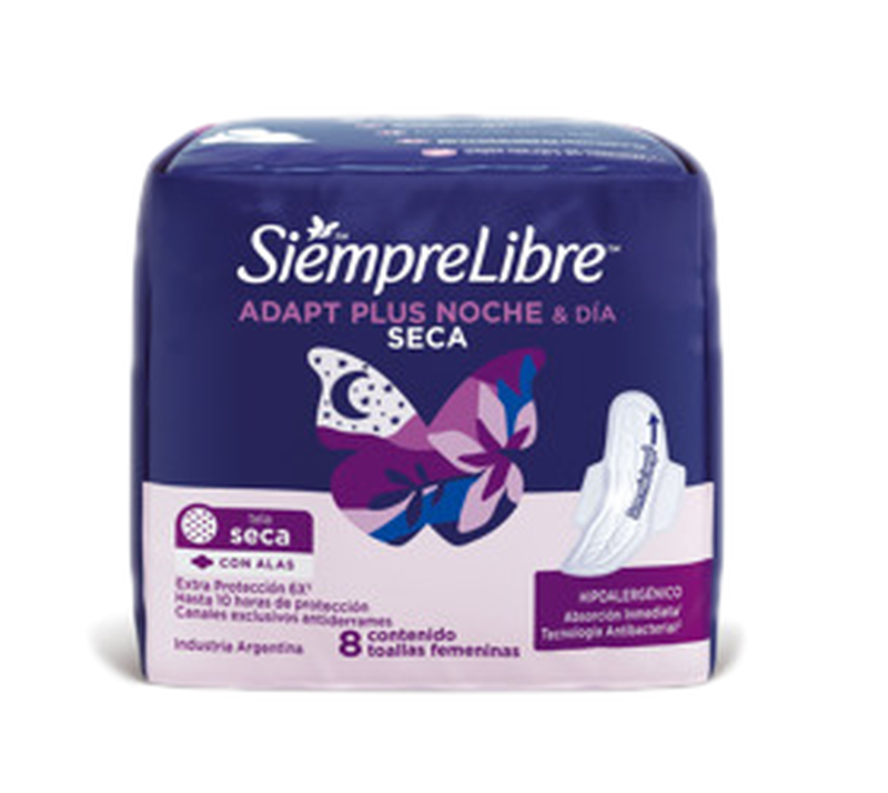 Siempre Libre Noche Y Dia Adapt Plus Alas Suave [8 Unidades]