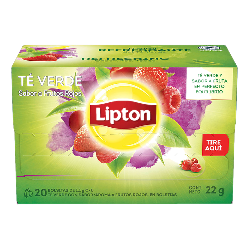 Te Verde Lipton Frutos Rojos 20 Sobres