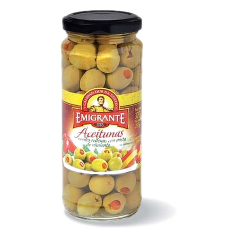 Aceituna Emigrante Verde Rellena Morron 320 G