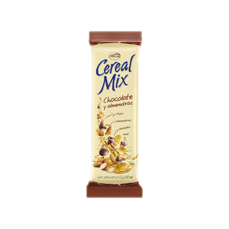 Barra De Cereal Mix Chocolate Y Almendras Arcor 23 G