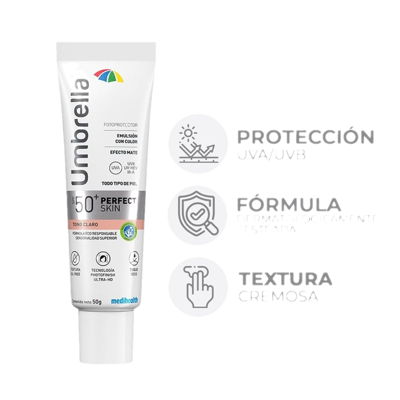 Protector Solar Umbrella Perfect Skin Tono Claro Fps50+ 50 G