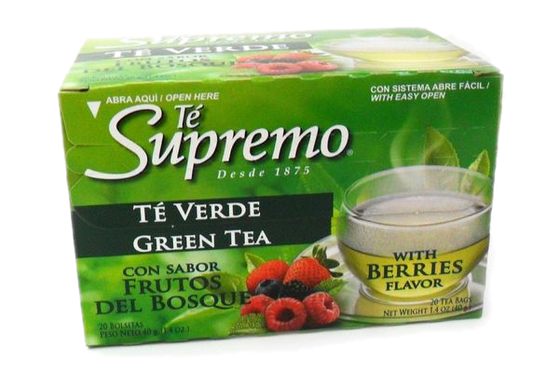 Té Verde Supremo Con Frutos Del Bosque 20 Sobres