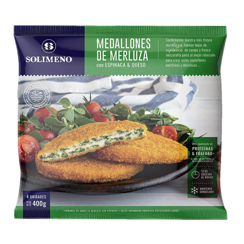Medallones De Merluza Con Espinaca Y Queso Solimeno 400 G