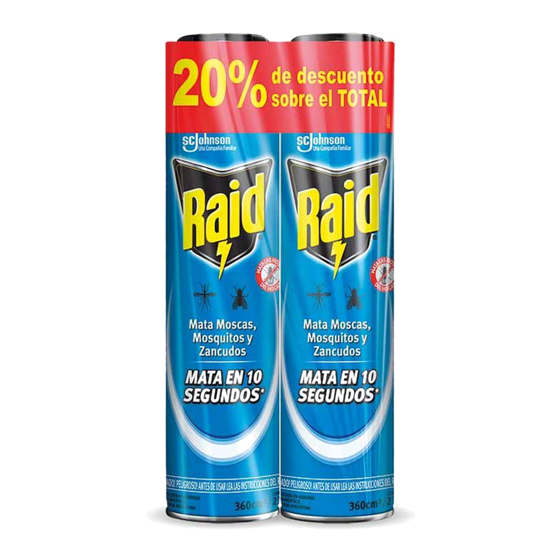Insecticida Raid Azul 360 Ml 2 Unidades