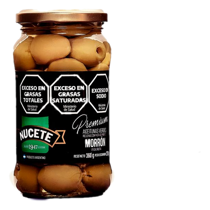 Aceitunas Verdes Nucete Rellenas Con Morrón 220 G