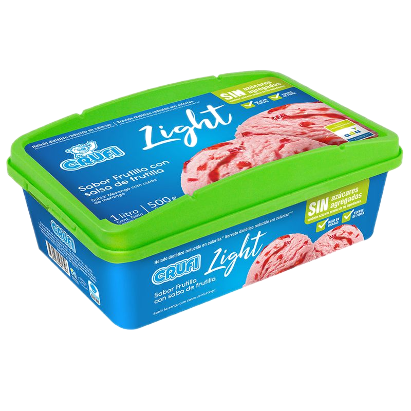 Helado Diet Frutilla Con Trozos Crufi 1 L