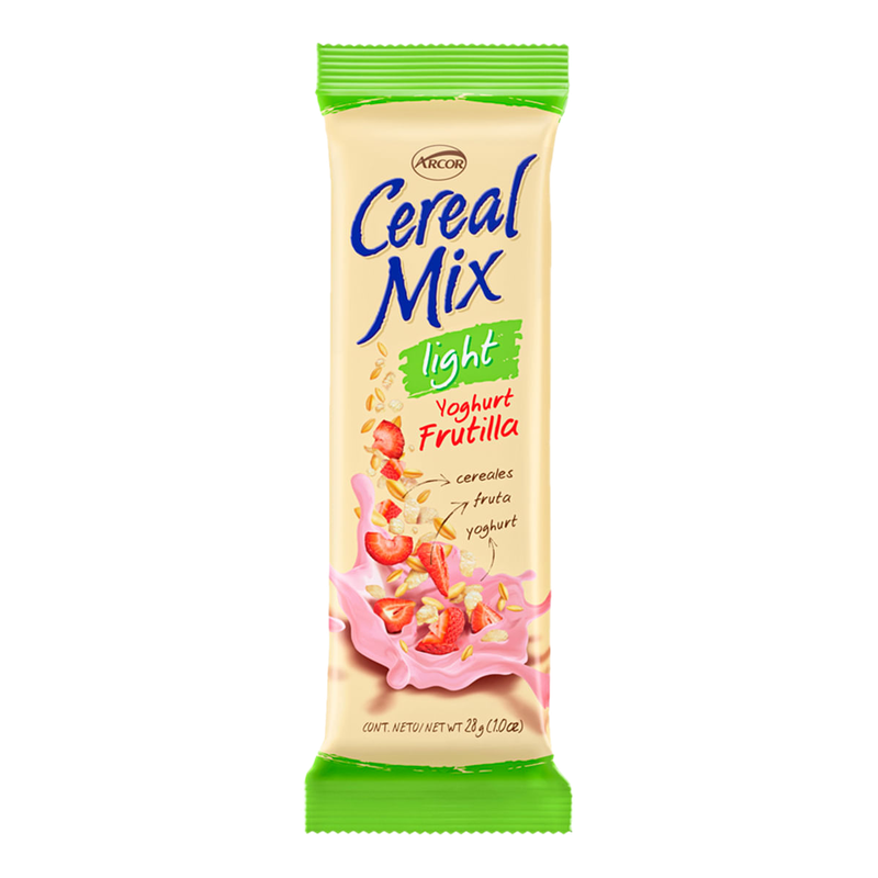 Barra De Cereal Mix Light Yoghurt Frutilla Arcor 28 G