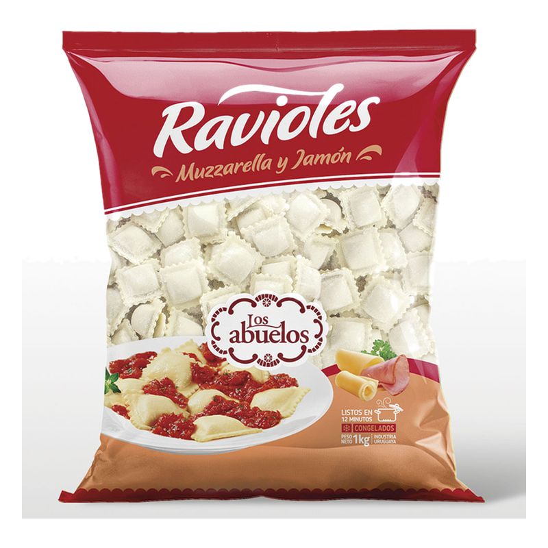 Ravioles De Muzzarella Jamón Congelados Los Abuelos 1 Kg