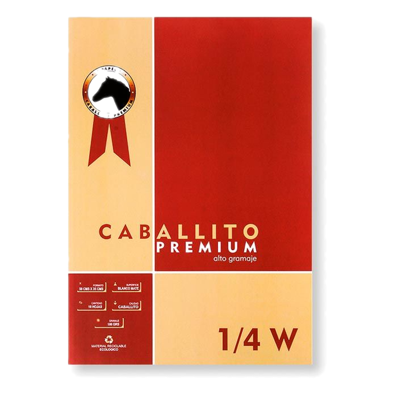 Block Caballito Premium 1/4 W 10 Hojas 180 G