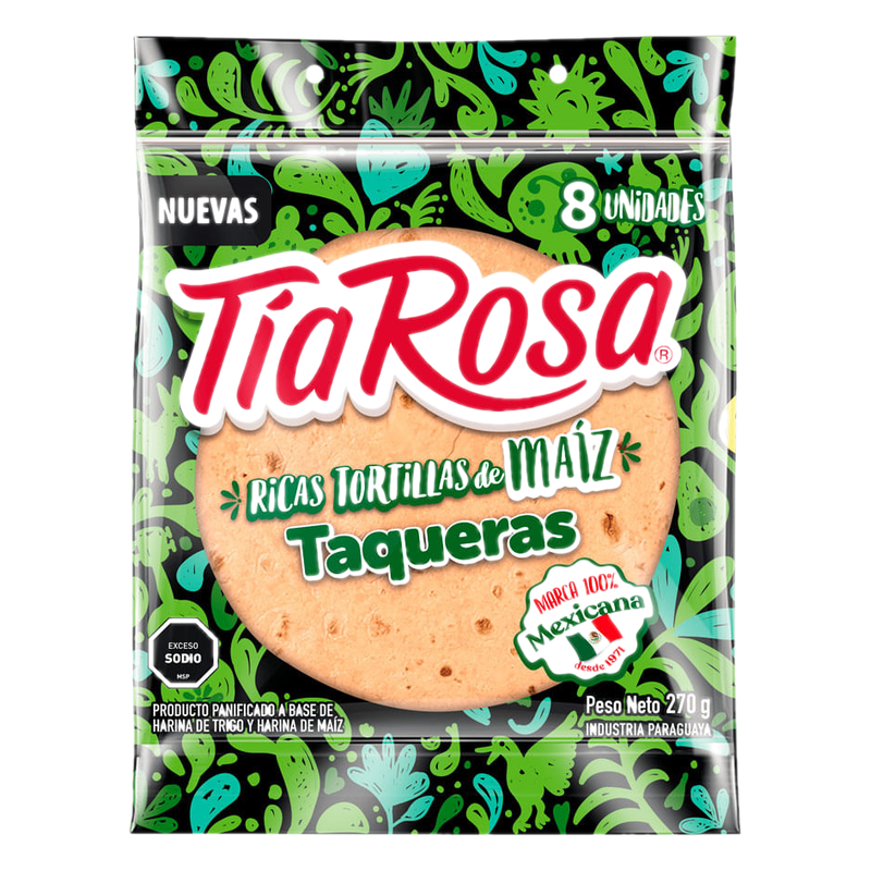Tortillas Taqueras Tía Rosa 8 Unidades 270 G
