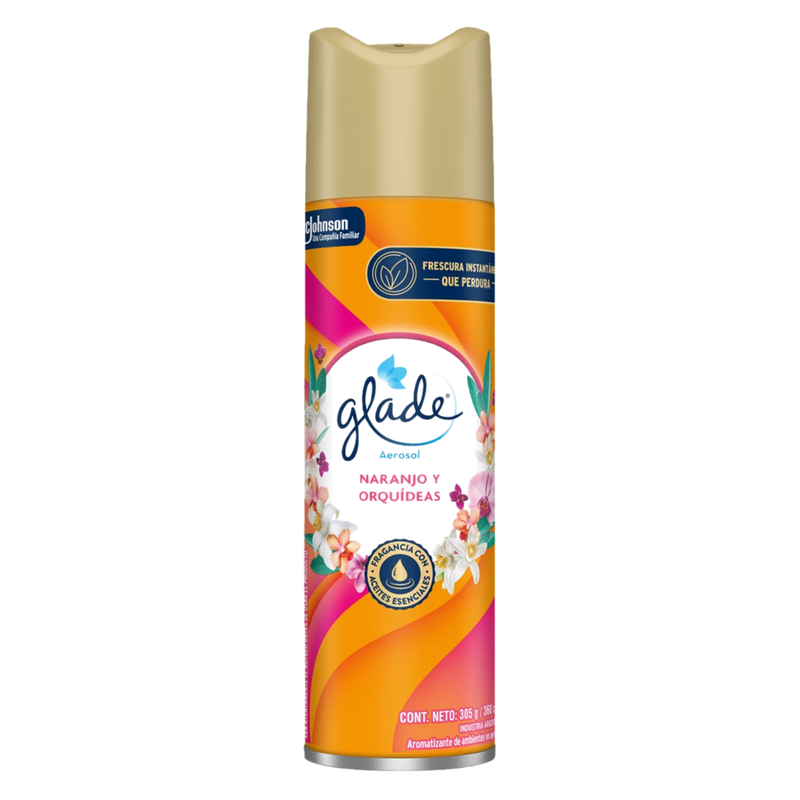 Aromatizante Glade Aerosol Naranjo Y Orquideas 360 Ml