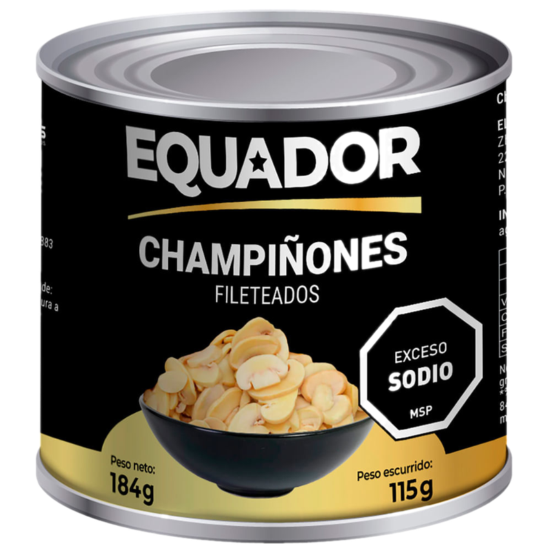 Champiñón Equador Fileteado 184 G