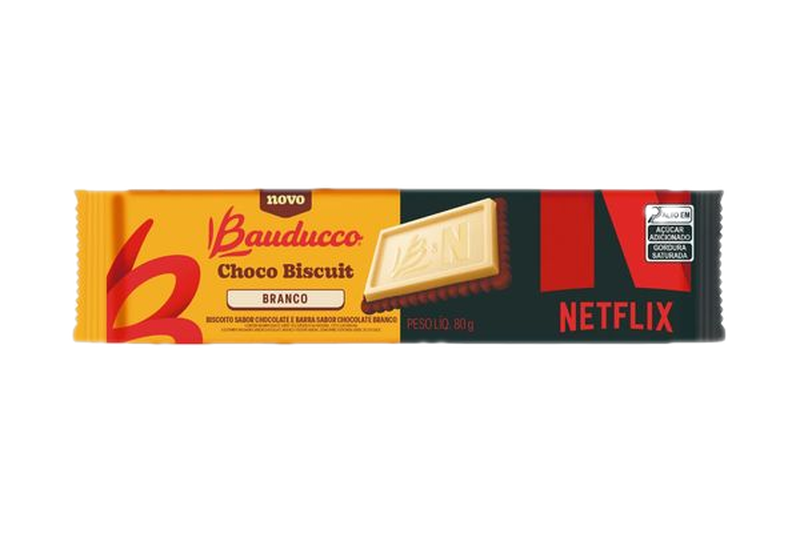 Galleta Choco Biscuit Bauducco Netflix De Chocolate Blanco 80 G