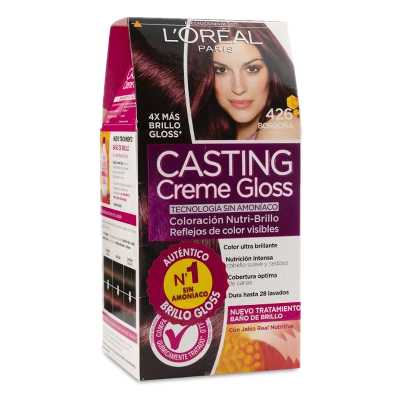 Tintura Sin Amoniaco Casting Creme Gloss De L'oreal París 426 Borgoña 45 G