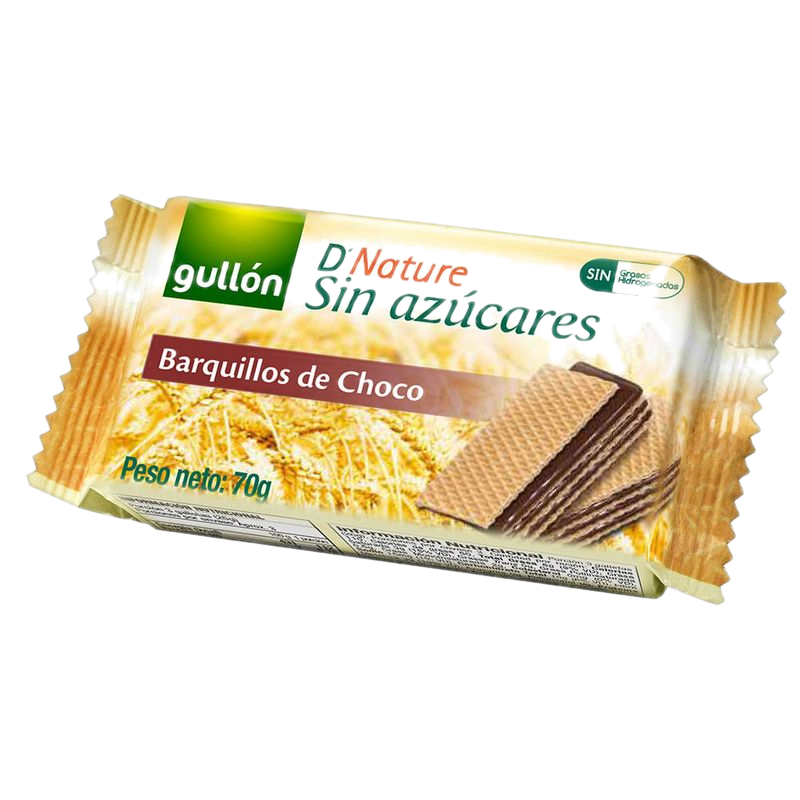 Wafers Gullón Chocolate Sin Azúcar 70 G