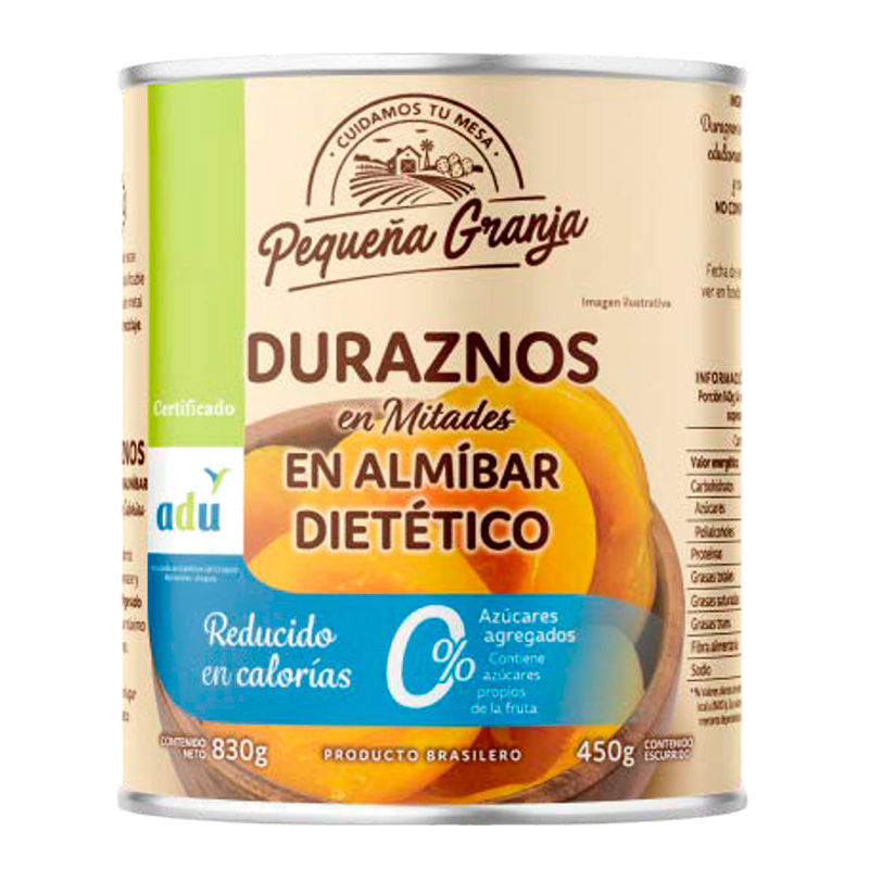 Duraznos En Almibar Pequeña Granja 0% Azucar (adu) 830 G