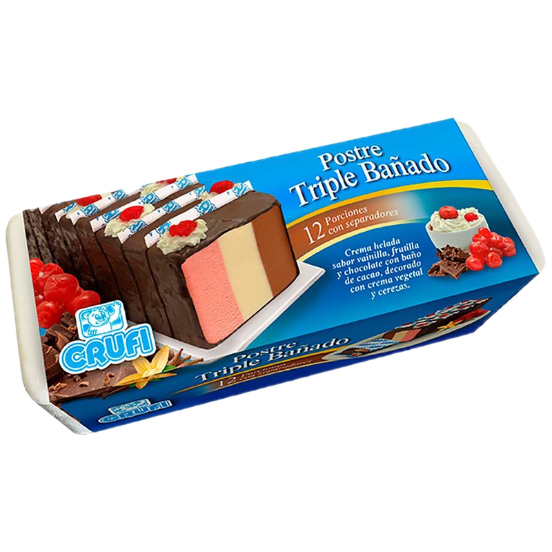 Postre Crufi Triple Bañado 2 L
