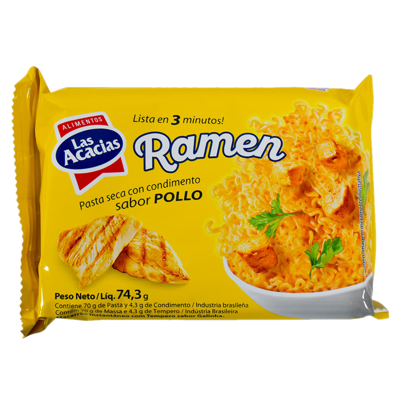 Pasta Instantánea Las Acacias Sabor Pollo 74,3 G
