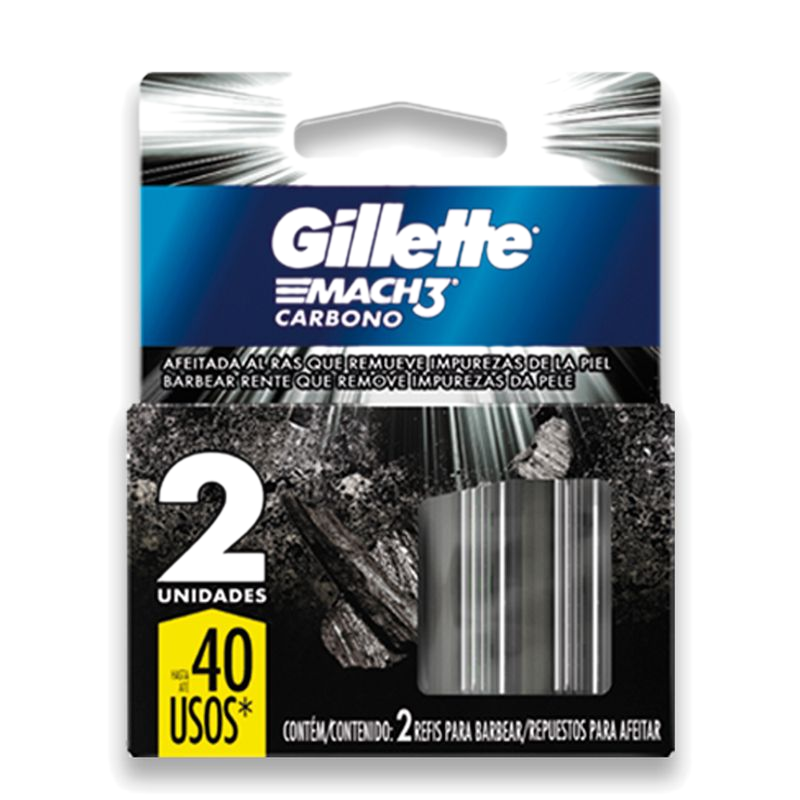 Repuesto Gillette Mach 3 Carbon 2 Unidades