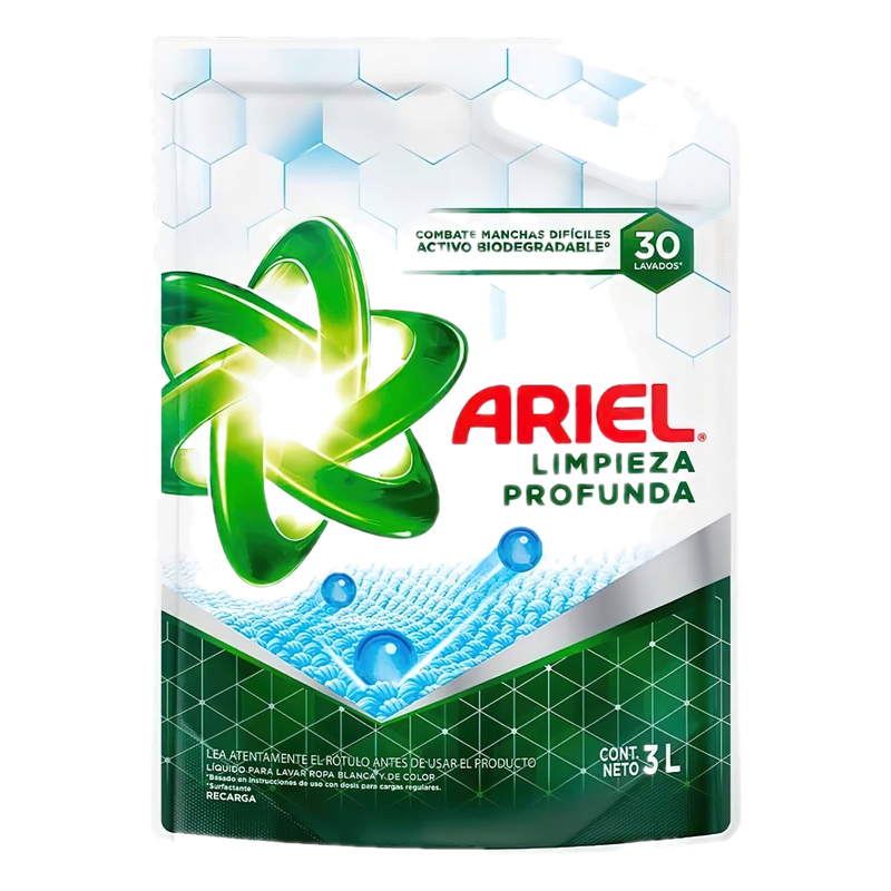 Jabón Líquido Para Ropa Ariel Limpieza Profunda 3 L