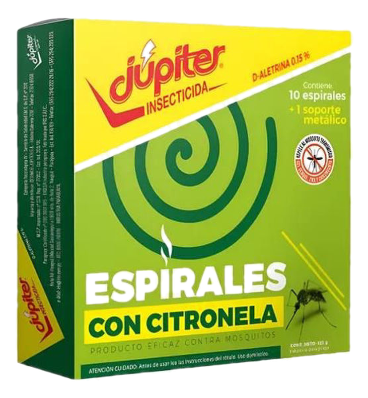 Jupiter Espirales Citronela 10 Unidades