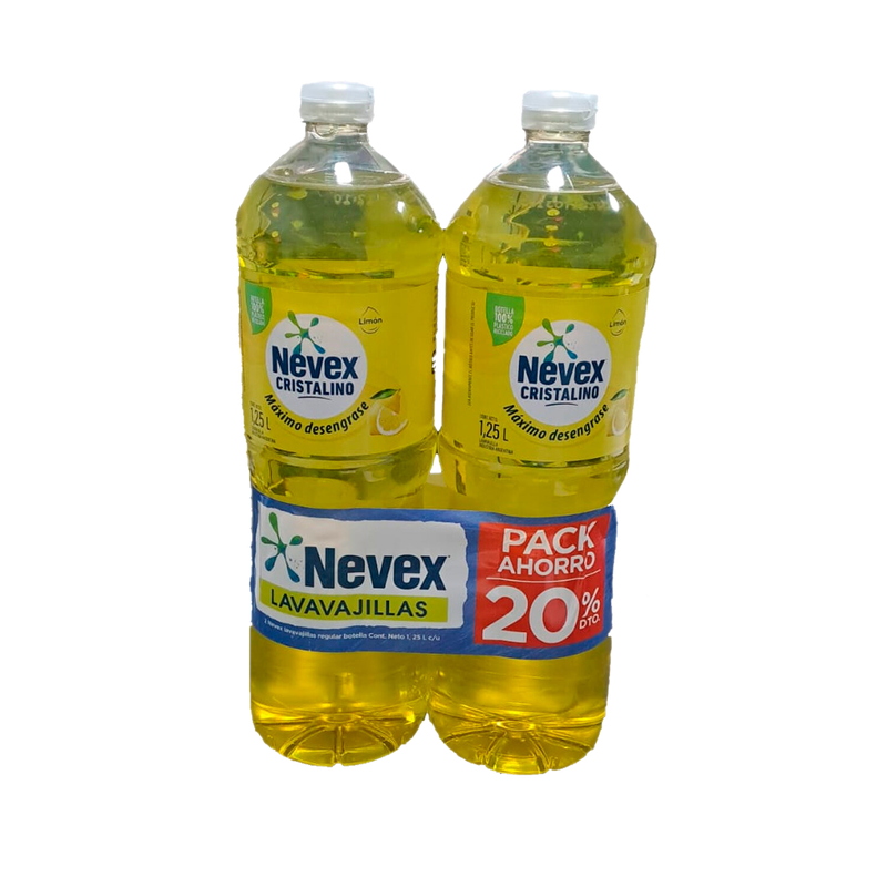 Detergente Nevex Limon Pack 2 Unidades 1250 Ml