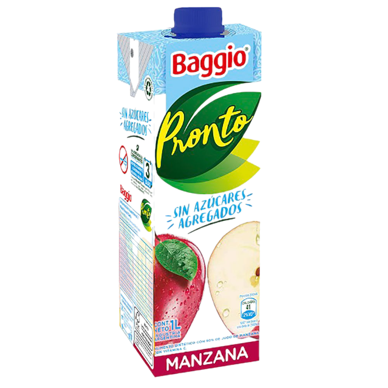Jugo De Manzana Baggio Sin Azúcar 1 L
