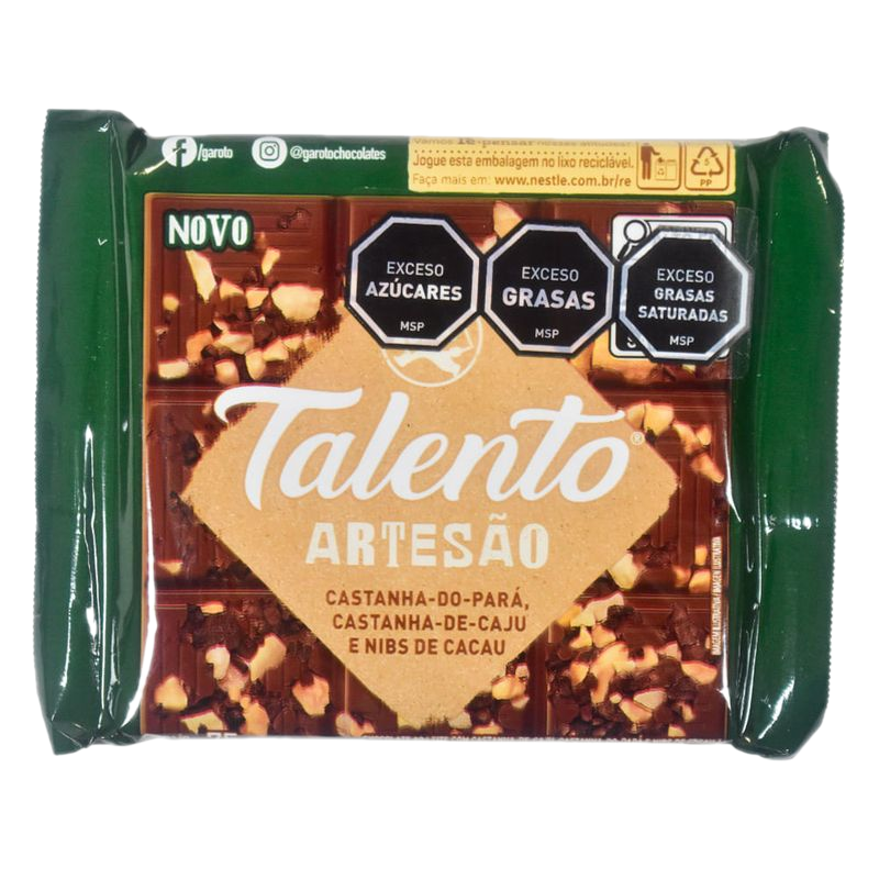 Chocolate Garoto Talento Artesano Almendras 75 G
