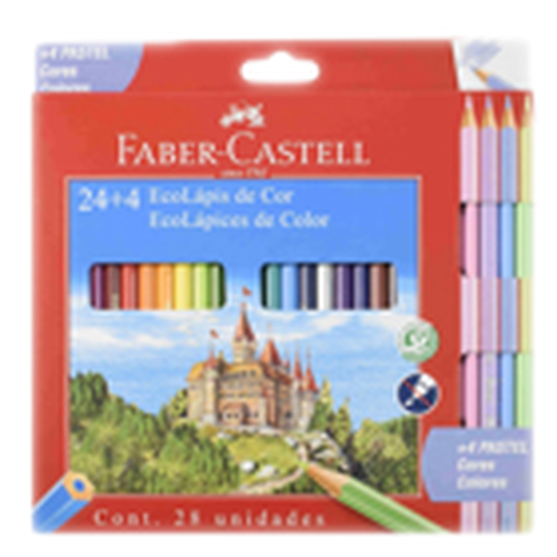 Lápices De Colores Faber Castell 24 Unidades+4 Pastel