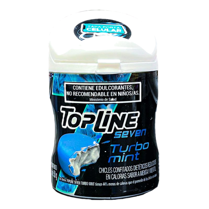 Chicle Topline Seven Turbo Mint 50 G