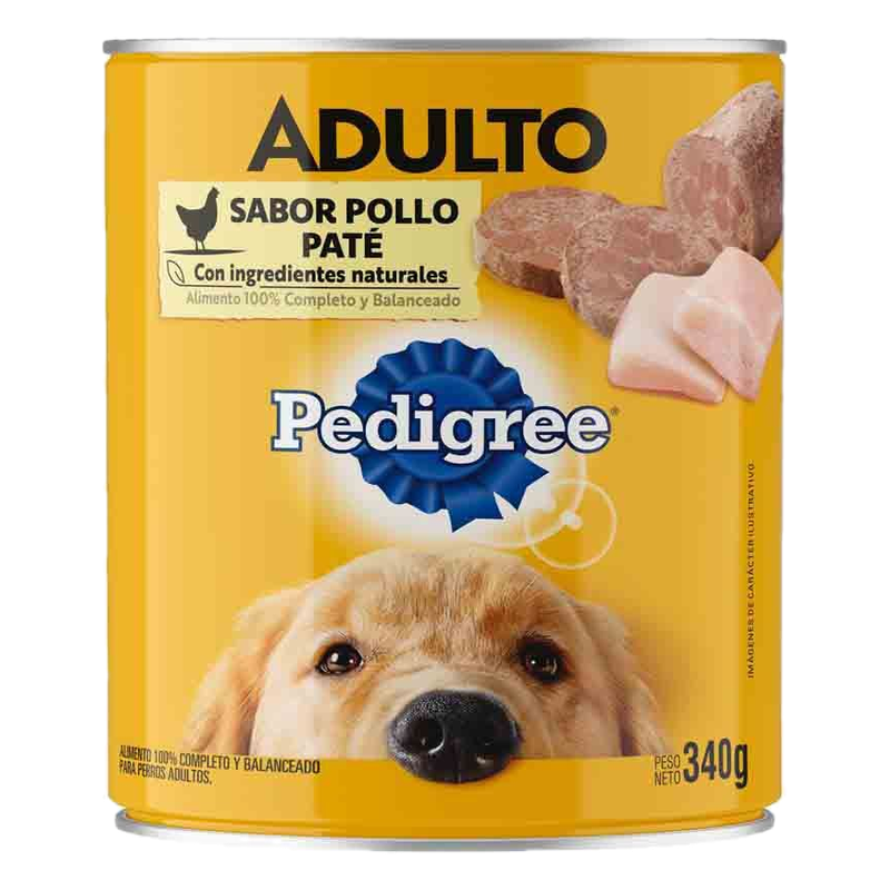 Alimento Para Perros Paté De Pollo Adulto Pedigree 340 G