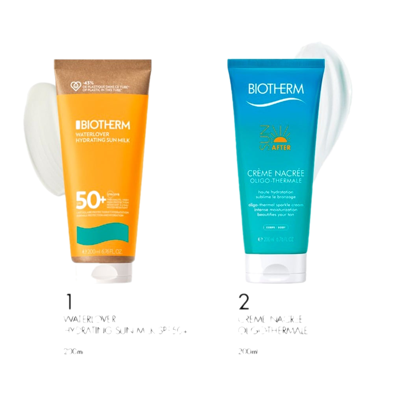 Cofre Biotherm Rutina Verano 2025 Leche Solar Waterlover Fps50+ 200 Ml + Crema Oligo-thermale 200 Ml