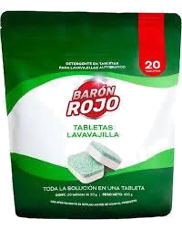 Baron Rojo Tabletas Lavavajillas 20 Unidades
