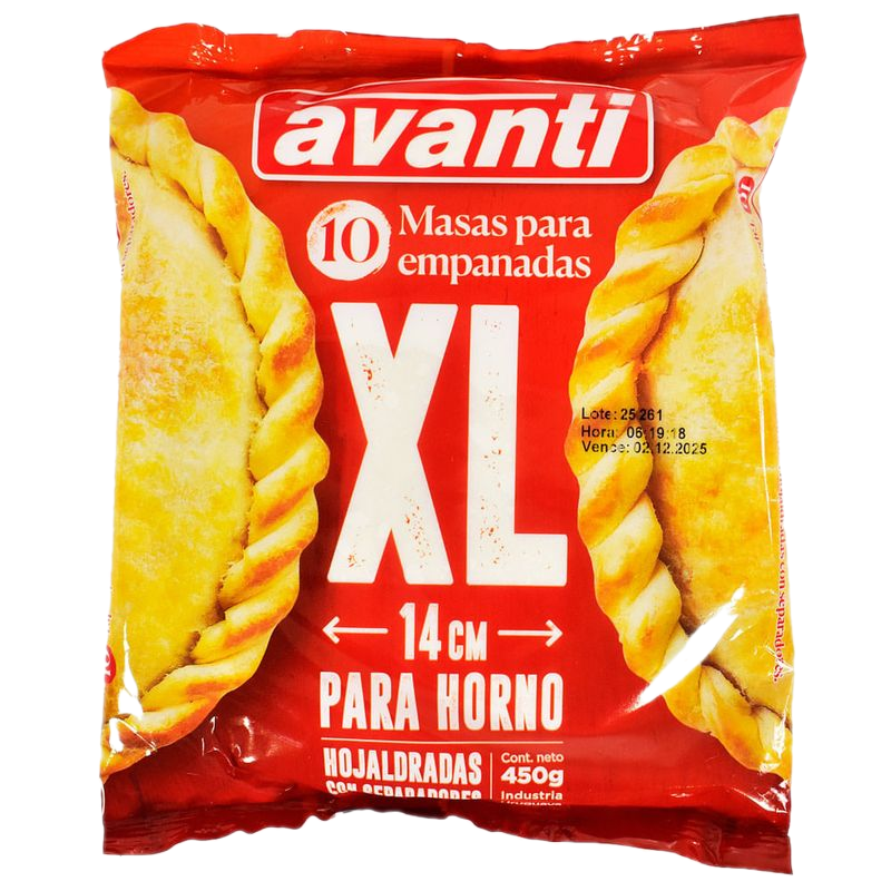 Tapas Para Empanadas Xl Avanti 10 Unidades