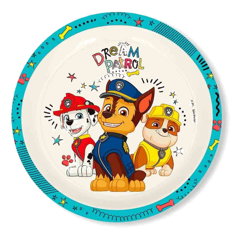 Plato Bambú Paw Patrol Celeste