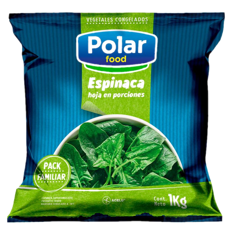 Espinaca Hoja Porciones Polar Food 1 Kg