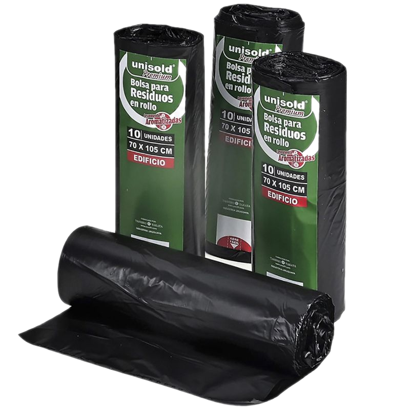 Bolsa Residuo En Rollo Unisold Edificio 70x105cm Negra 10 Unidades